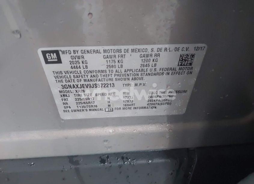 Photo 9 of 2018 Chevrolet Equinox LT (VIN 3GNAXJEV9JS572213)