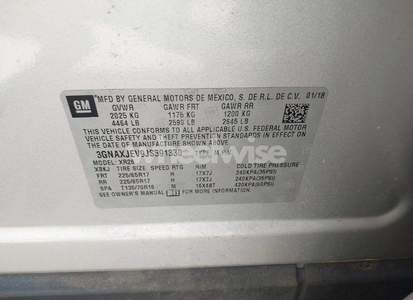 Photo 9 of 2018 Chevrolet Equinox LT (VIN 3GNAXJEV9JS591330)