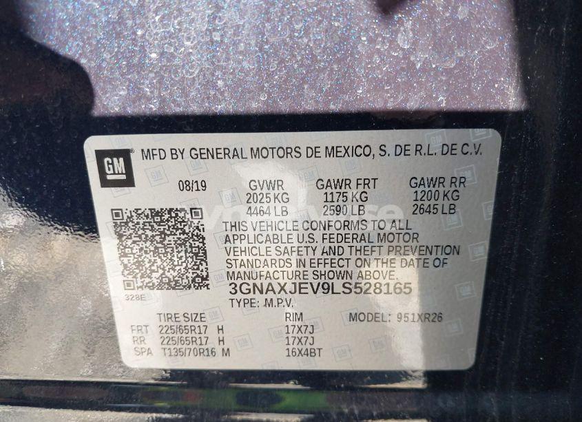 Photo 9 of 2020 Chevrolet Equinox FWD 2FL (VIN 3GNAXJEV9LS528165)