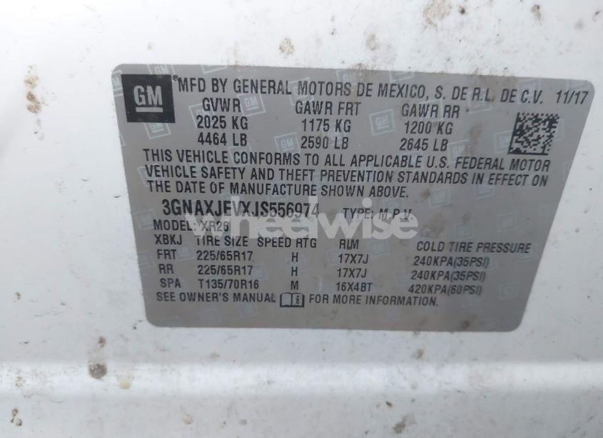 Photo 9 of 2018 Chevrolet Equinox LT (VIN 3GNAXJEVXJS556974)