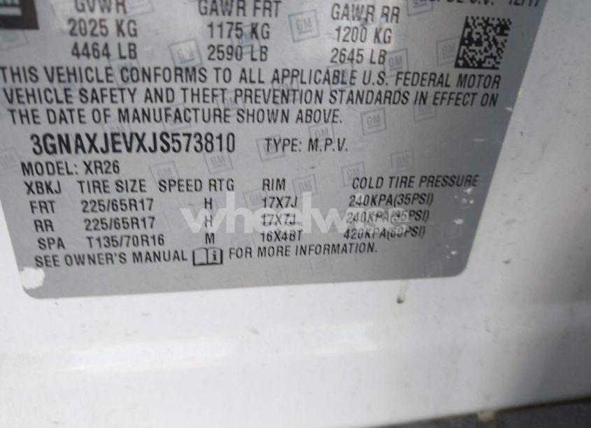 Photo 9 of 2018 Chevrolet Equinox LT (VIN 3GNAXJEVXJS573810)