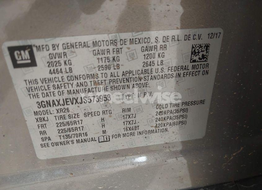 Photo 9 of 2018 Chevrolet Equinox LT (VIN 3GNAXJEVXJS573953)