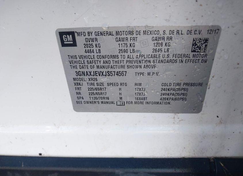 Photo 9 of 2018 Chevrolet Equinox LT (VIN 3GNAXJEVXJS574567)