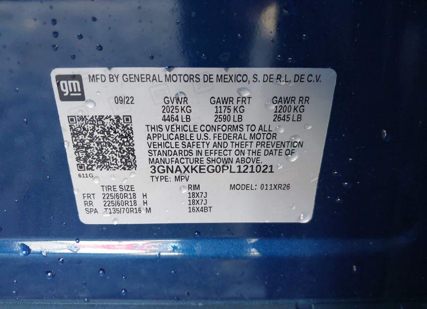 Photo 9 of 2023 Chevrolet Equinox FWD LT (VIN 3GNAXKEG0PL121021)