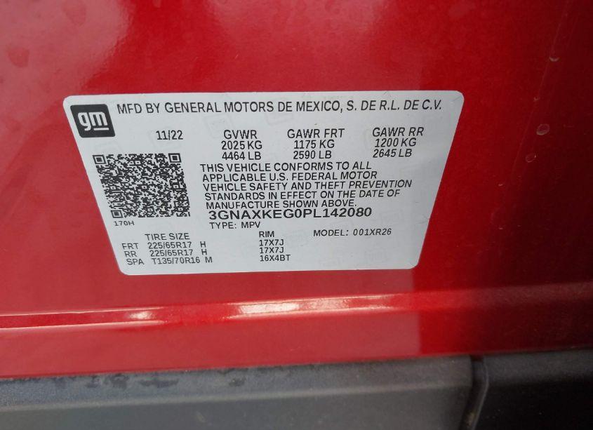 Photo 9 of 2023 Chevrolet Equinox FWD LT (VIN 3GNAXKEG0PL142080)