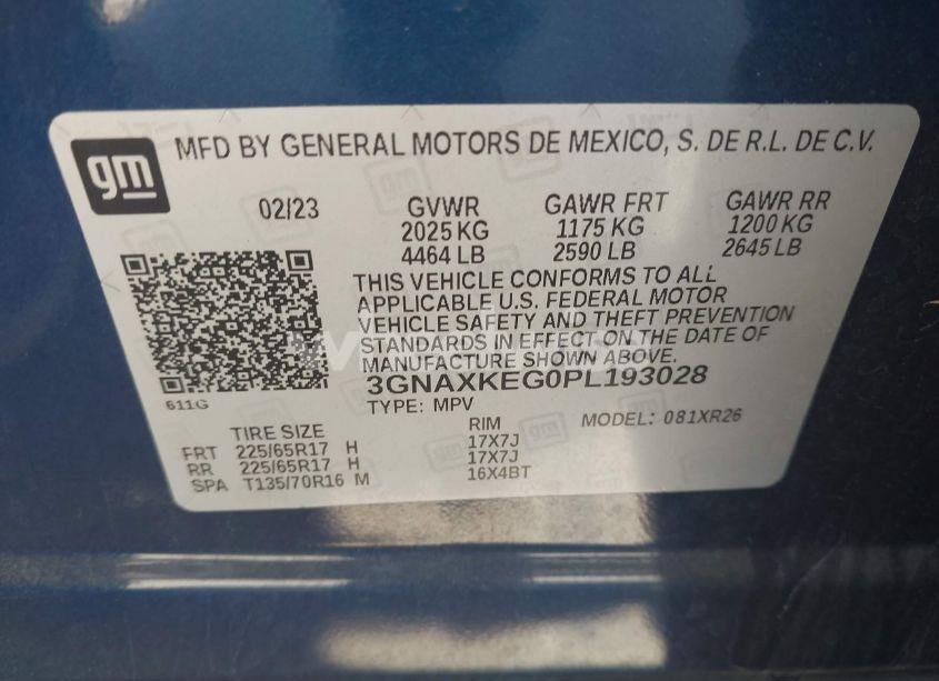 Photo 9 of 2023 Chevrolet Equinox FWD LT (VIN 3GNAXKEG0PL193028)