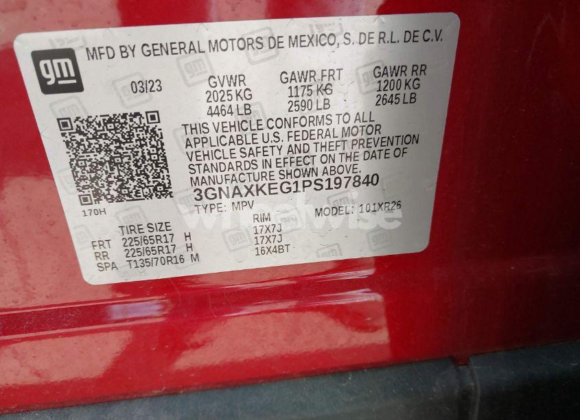 Photo 9 of 2023 Chevrolet Equinox FWD LT (VIN 3GNAXKEG1PS197840)