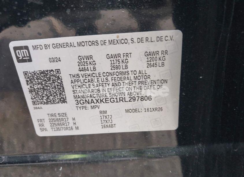 Photo 9 of 2024 Chevrolet Equinox FWD LT (VIN 3GNAXKEG1RL297806)