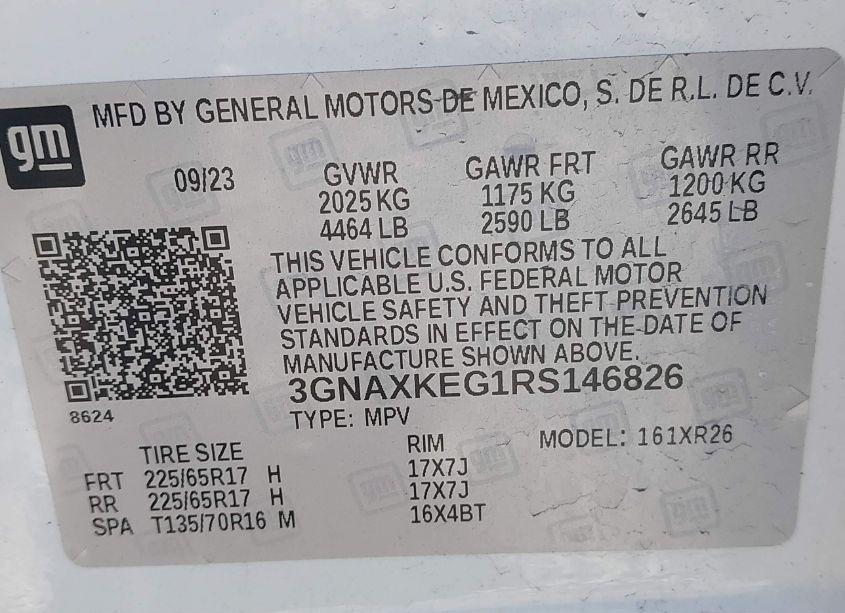 Photo 9 of 2024 Chevrolet Equinox LT (VIN 3GNAXKEG1RS146826)