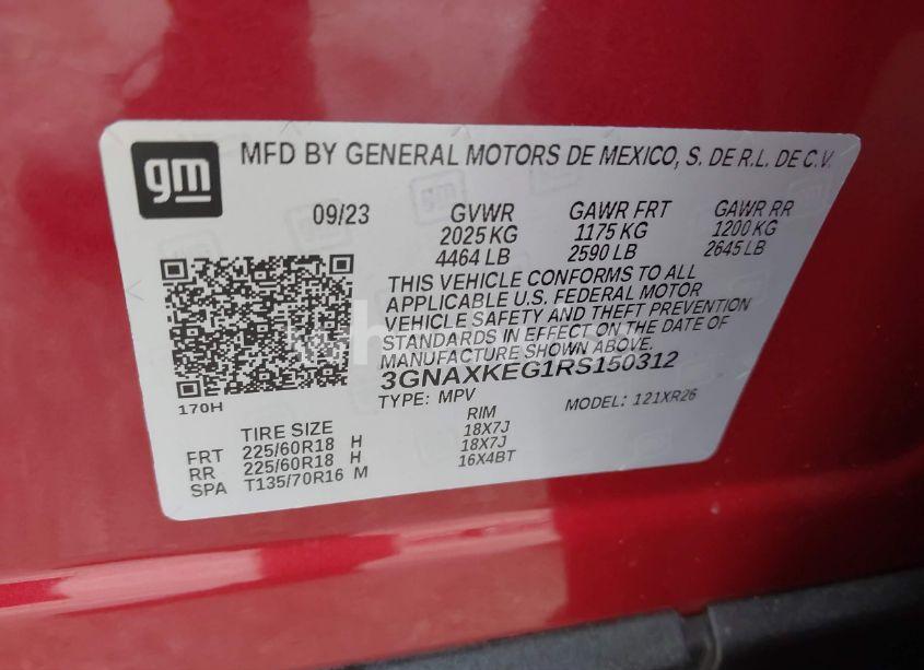 Photo 9 of 2024 Chevrolet Equinox FWD LT (VIN 3GNAXKEG1RS150312)