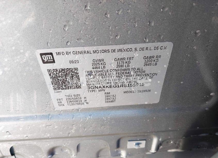 Photo 9 of 2024 Chevrolet Equinox FWD LT (VIN 3GNAXKEG1RS155915)