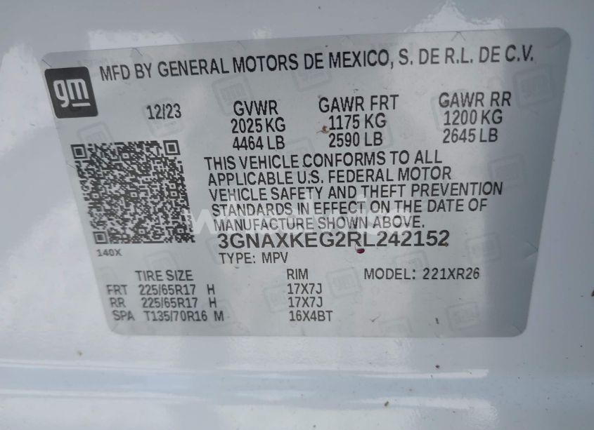 Photo 9 of 2024 Chevrolet Equinox FWD LT (VIN 3GNAXKEG2RL242152)