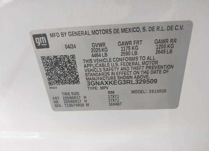 Photo 9 of 2024 Chevrolet Equinox FWD LT (VIN 3GNAXKEG3RL329509)
