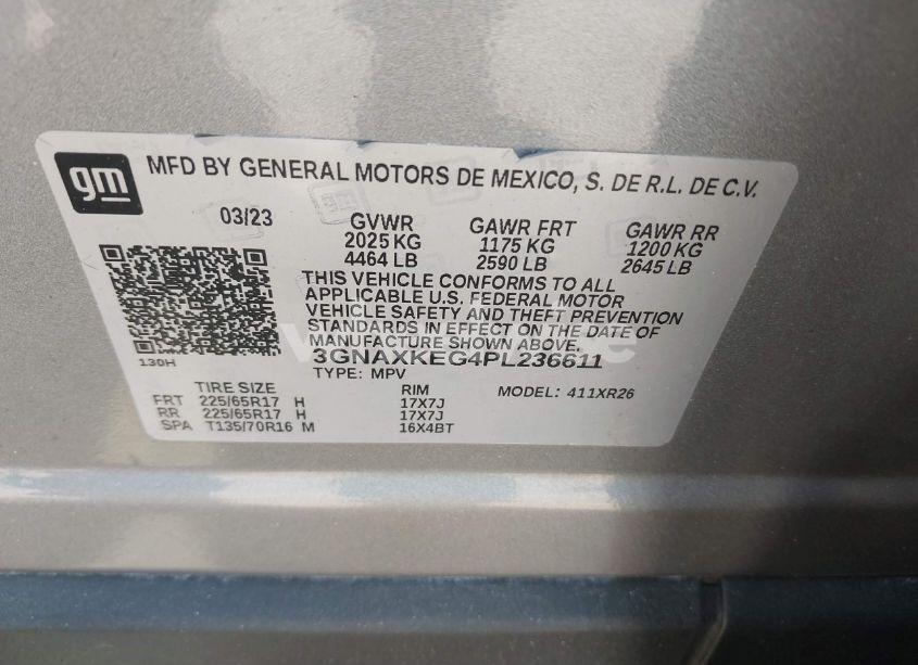 Photo 9 of 2023 Chevrolet Equinox FWD LT (VIN 3GNAXKEG4PL236611)