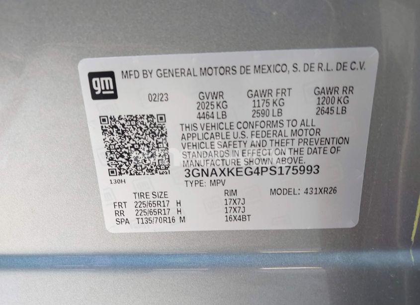 Photo 9 of 2023 Chevrolet Equinox FWD LT (VIN 3GNAXKEG4PS175993)