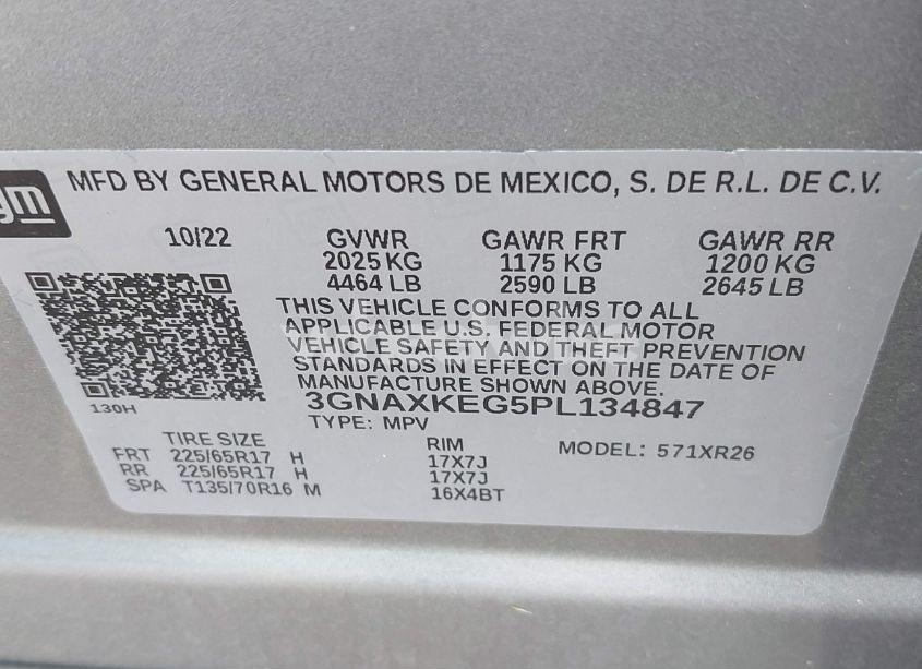 Photo 9 of 2023 Chevrolet Equinox FWD LT (VIN 3GNAXKEG5PL134847)