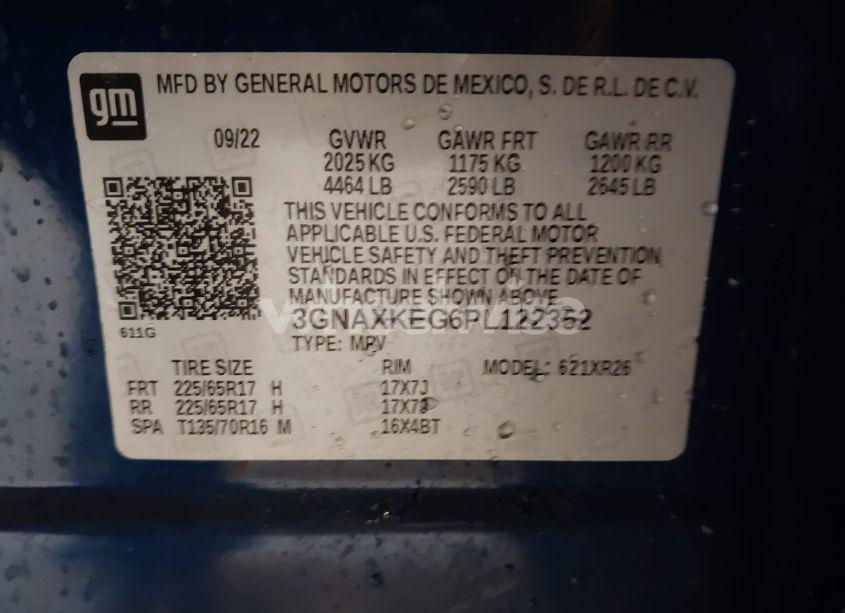 Photo 9 of 2023 Chevrolet Equinox FWD LT (VIN 3GNAXKEG6PL122352)