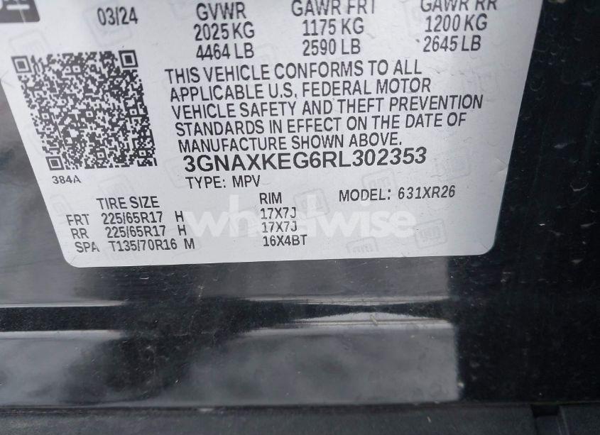 Photo 9 of 2024 Chevrolet Equinox FWD LT (VIN 3GNAXKEG6RL302353)