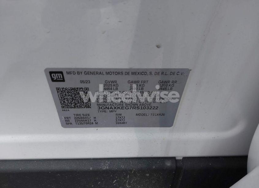 Photo 9 of 2024 Chevrolet Equinox FWD LT (VIN 3GNAXKEG7RS103222)