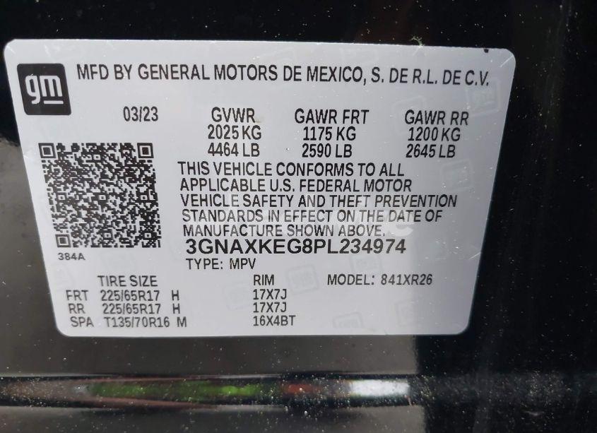 Photo 9 of 2023 Chevrolet Equinox FWD LT (VIN 3GNAXKEG8PL234974)