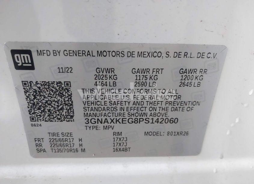 Photo 9 of 2023 Chevrolet Equinox FWD LT (VIN 3GNAXKEG8PS142060)