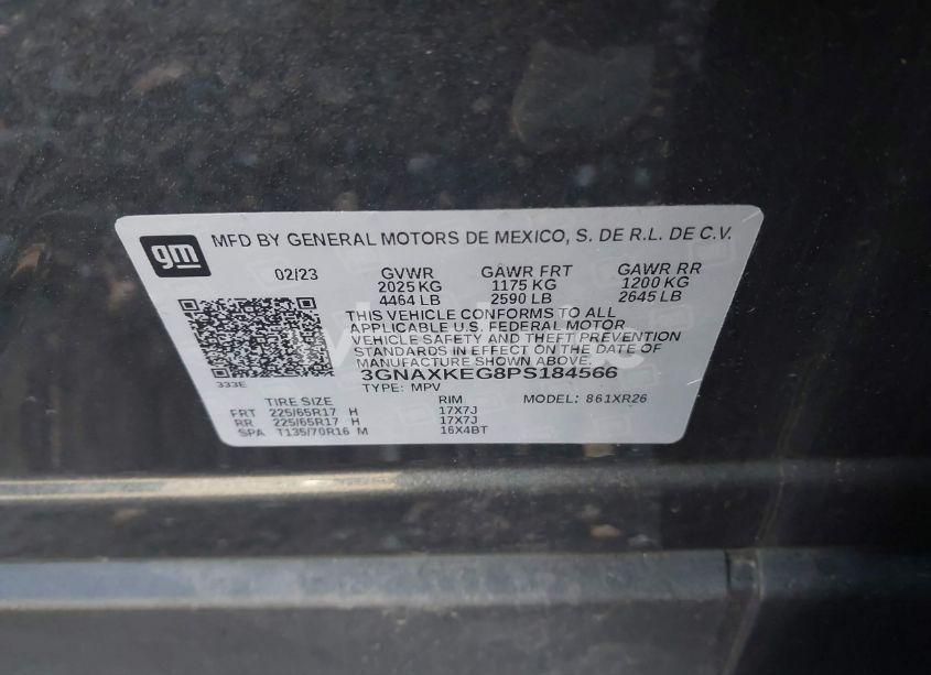 Photo 9 of 2023 Chevrolet Equinox FWD LT (VIN 3GNAXKEG8PS184566)