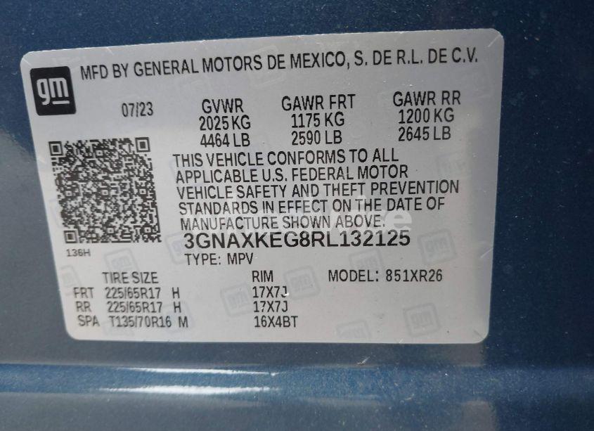 Photo 9 of 2024 Chevrolet Equinox FWD LT (VIN 3GNAXKEG8RL132125)