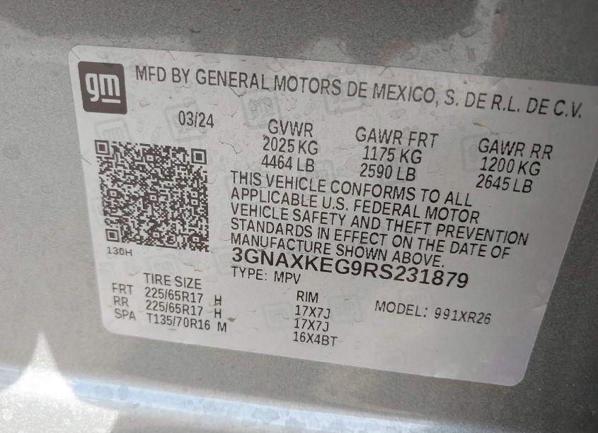 Photo 9 of 2024 Chevrolet Equinox FWD LT (VIN 3GNAXKEG9RS231879)