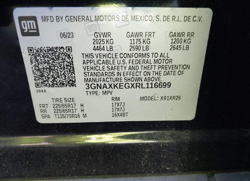 Photo 9 of 2024 Chevrolet Equinox FWD LT (VIN 3GNAXKEGXRL116699)