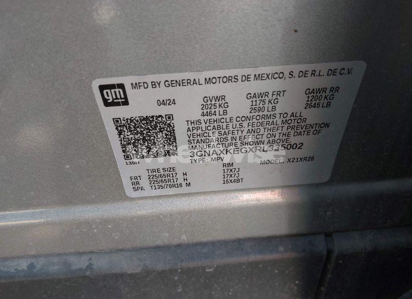 Photo 9 of 2024 Chevrolet Equinox FWD LT (VIN 3GNAXKEGXRL335002)