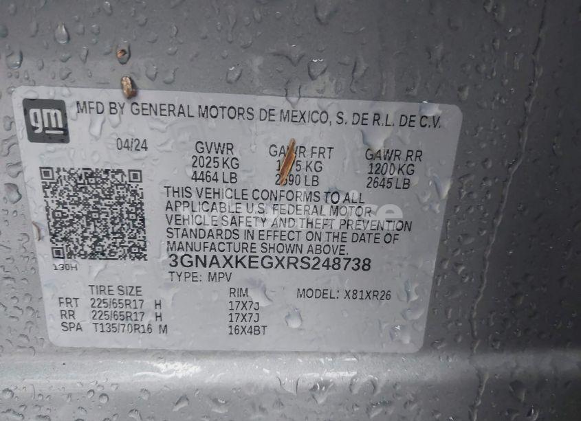 Photo 9 of 2024 Chevrolet Equinox FWD LT (VIN 3GNAXKEGXRS248738)