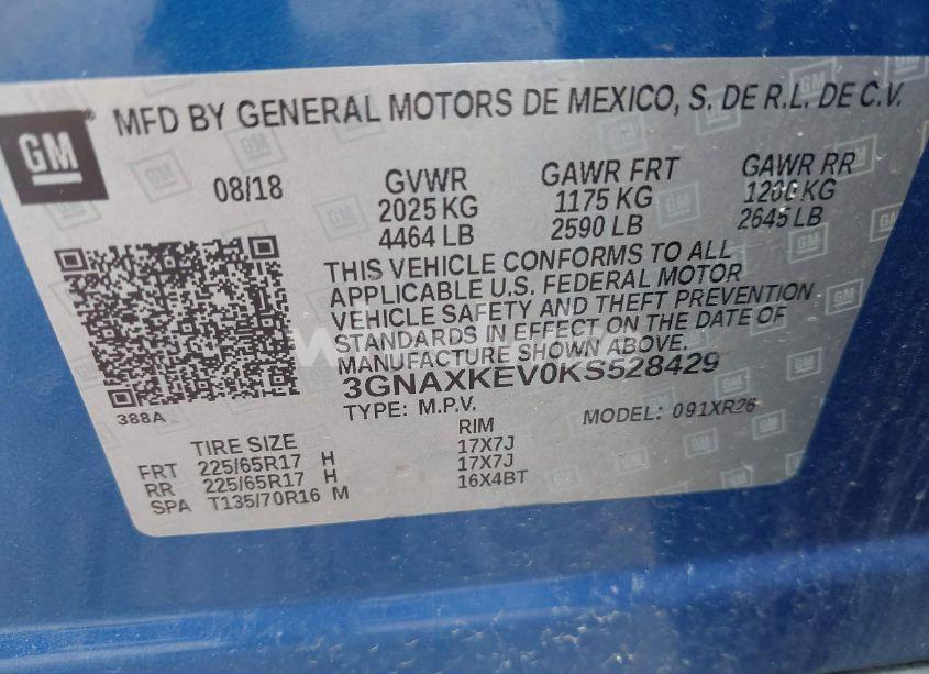 Photo 9 of 2019 Chevrolet Equinox LT (VIN 3GNAXKEV0KS528429)