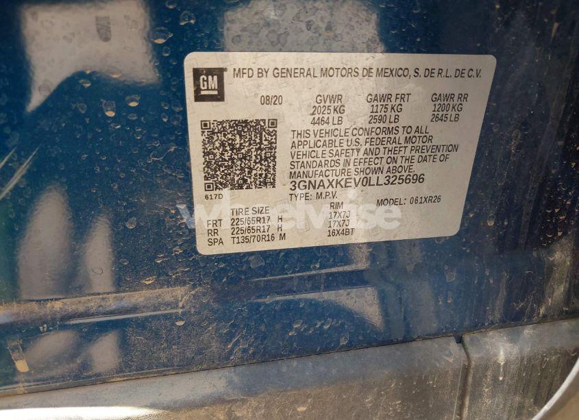 Photo 9 of 2020 Chevrolet Equinox FWD LT 1.5L TURBO (VIN 3GNAXKEV0LL325696)