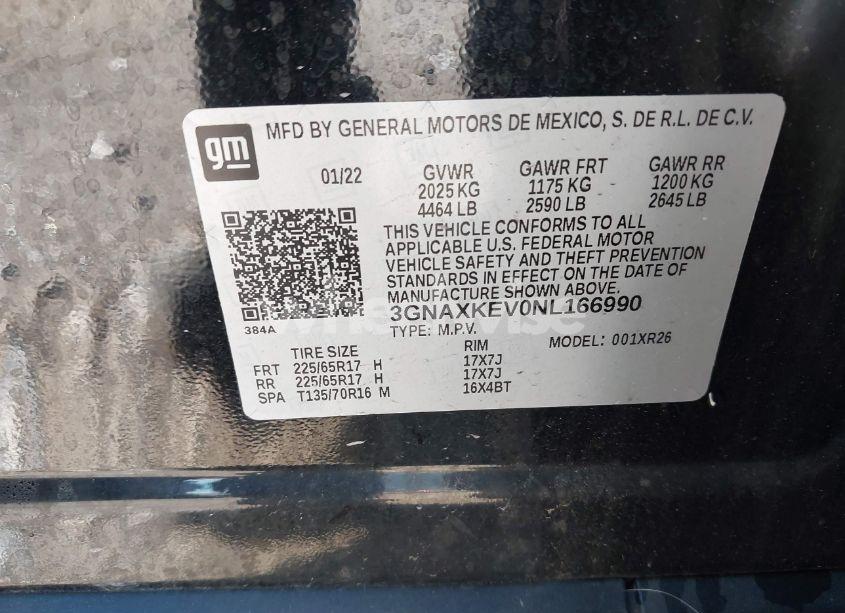 Photo 9 of 2022 Chevrolet Equinox FWD LT (VIN 3GNAXKEV0NL166990)