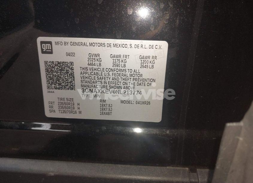 Photo 9 of 2022 Chevrolet Equinox FWD LT (VIN 3GNAXKEV0NL213774)