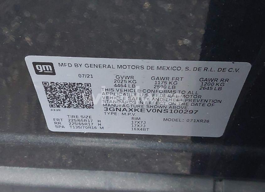 Photo 9 of 2022 Chevrolet Equinox FWD LT (VIN 3GNAXKEV0NS100297)
