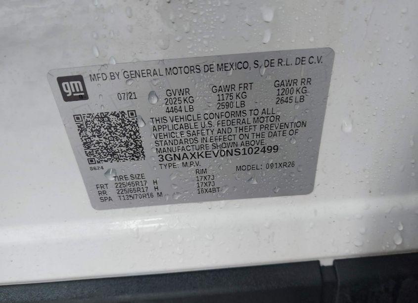 Photo 9 of 2022 Chevrolet Equinox FWD LT (VIN 3GNAXKEV0NS102499)
