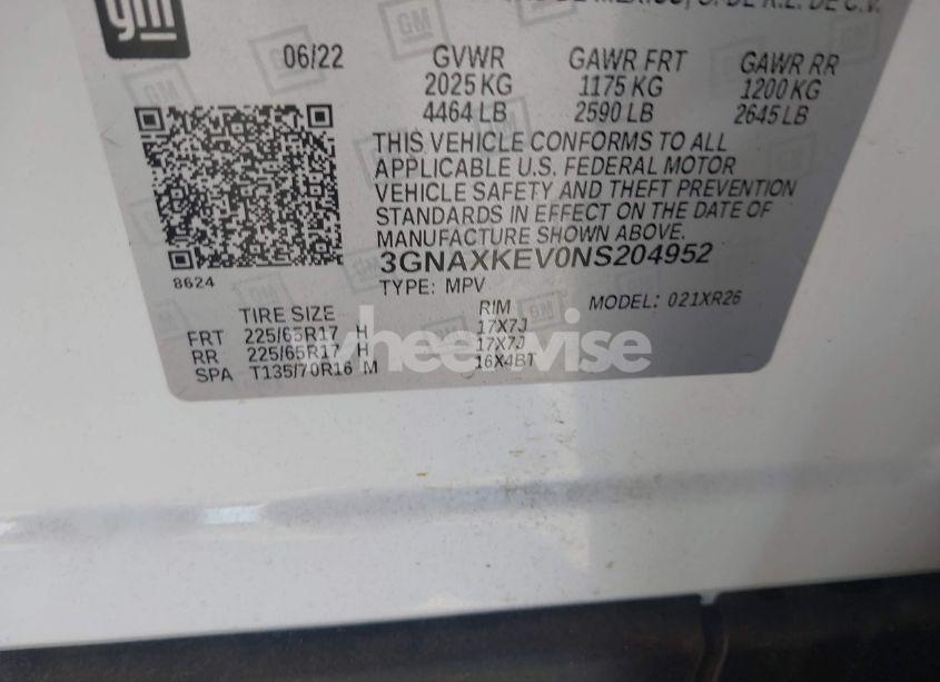 Photo 9 of 2022 Chevrolet Equinox FWD LT (VIN 3GNAXKEV0NS204952)