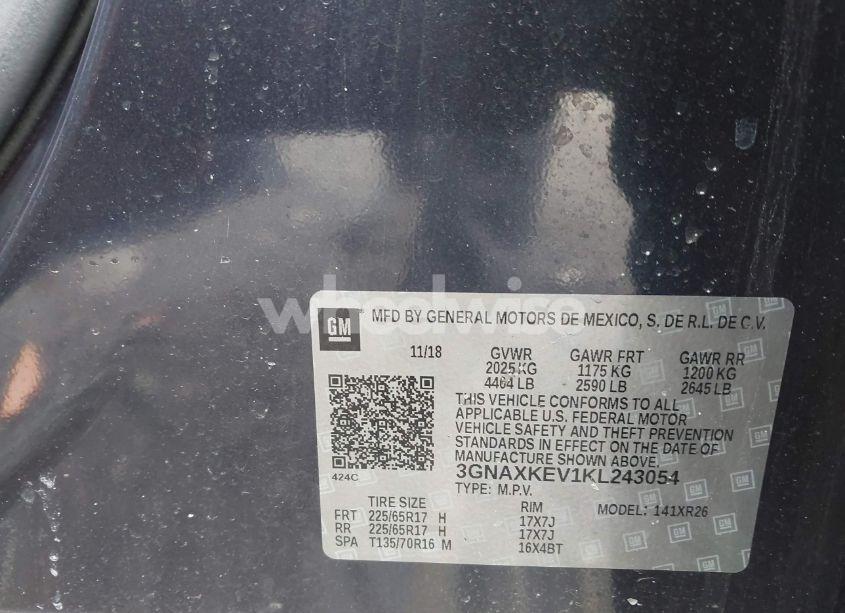 Photo 9 of 2019 Chevrolet Equinox LT (VIN 3GNAXKEV1KL243054)