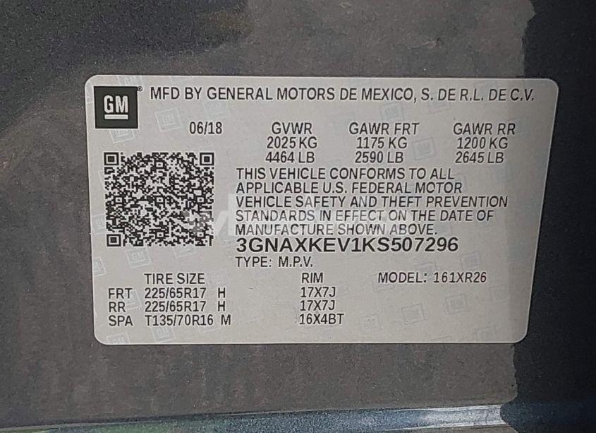 Photo 9 of 2019 Chevrolet Equinox LT (VIN 3GNAXKEV1KS507296)