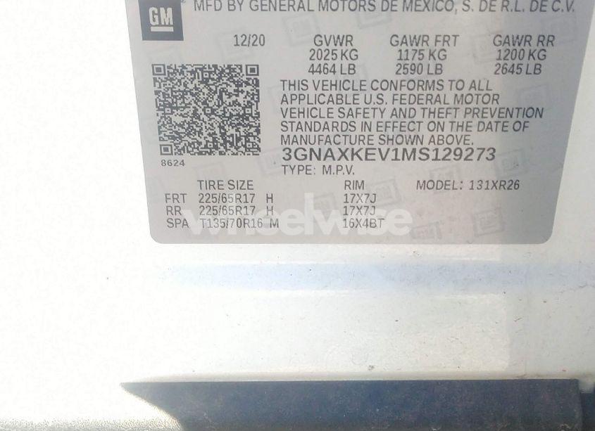 Photo 9 of 2021 Chevrolet Equinox FWD LT (VIN 3GNAXKEV1MS129273)