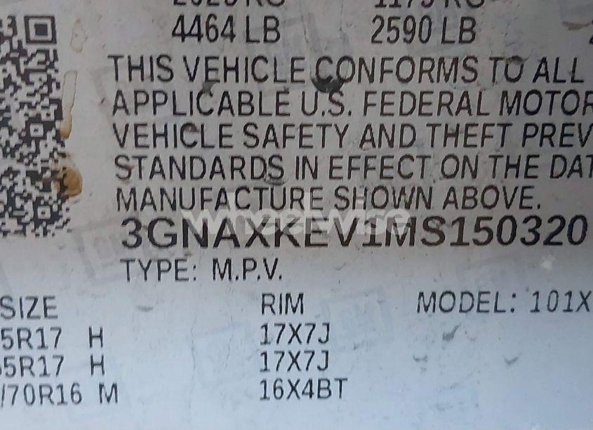 Photo 9 of 2021 Chevrolet Equinox FWD LT (VIN 3GNAXKEV1MS150320)