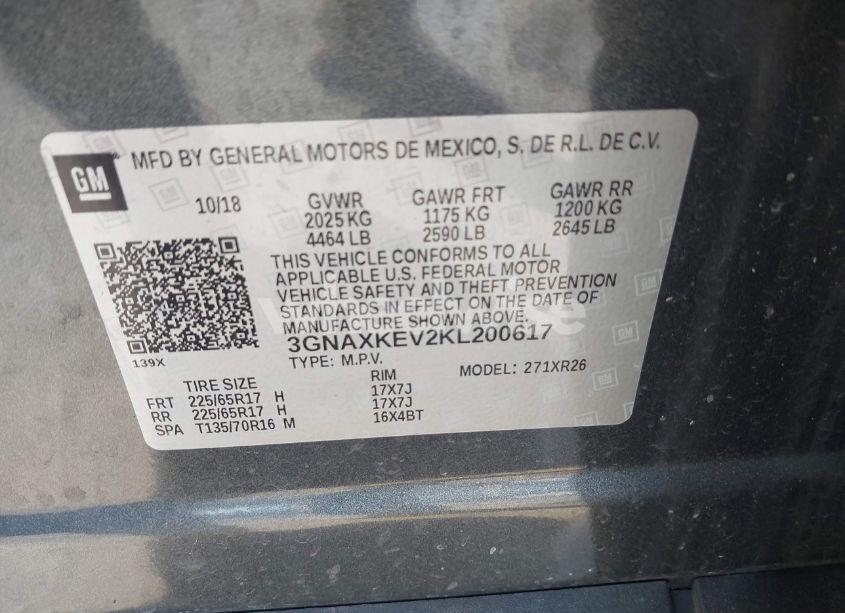 Photo 9 of 2019 Chevrolet Equinox LT (VIN 3GNAXKEV2KL200617)