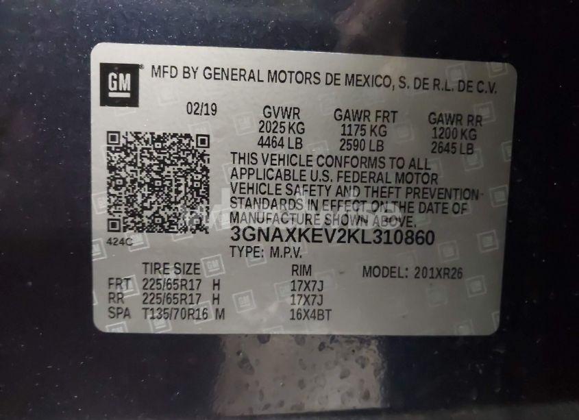 Photo 9 of 2019 Chevrolet Equinox LT (VIN 3GNAXKEV2KL310860)