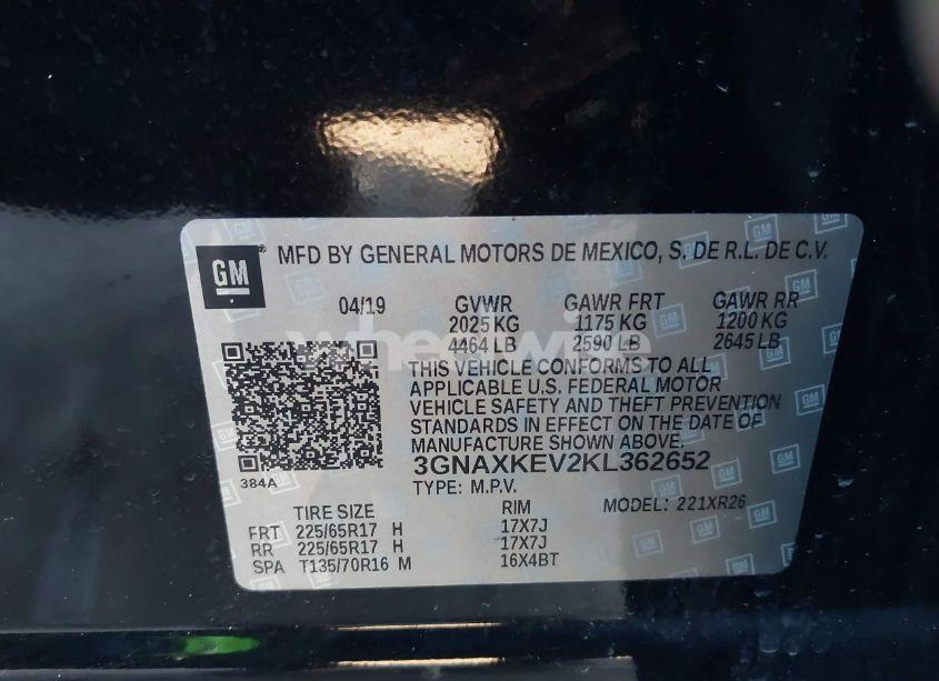 Photo 9 of 2019 Chevrolet Equinox LT (VIN 3GNAXKEV2KL362652)