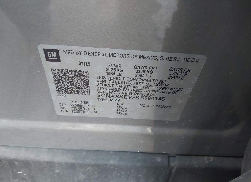 Photo 9 of 2019 Chevrolet Equinox LT (VIN 3GNAXKEV2KS584145)