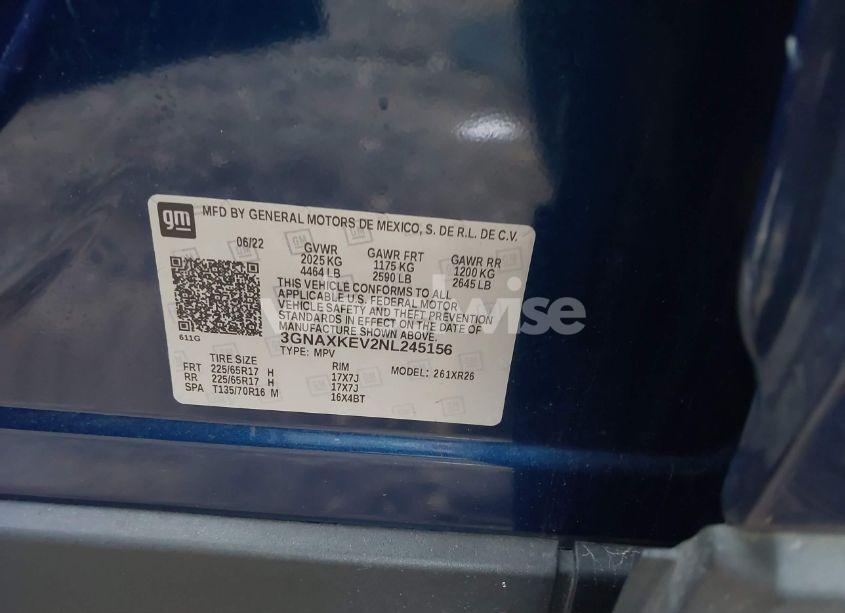 Photo 9 of 2022 Chevrolet Equinox FWD LT (VIN 3GNAXKEV2NL245156)