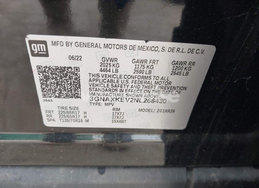 Photo 9 of 2022 Chevrolet Equinox FWD LT (VIN 3GNAXKEV2NL266430)