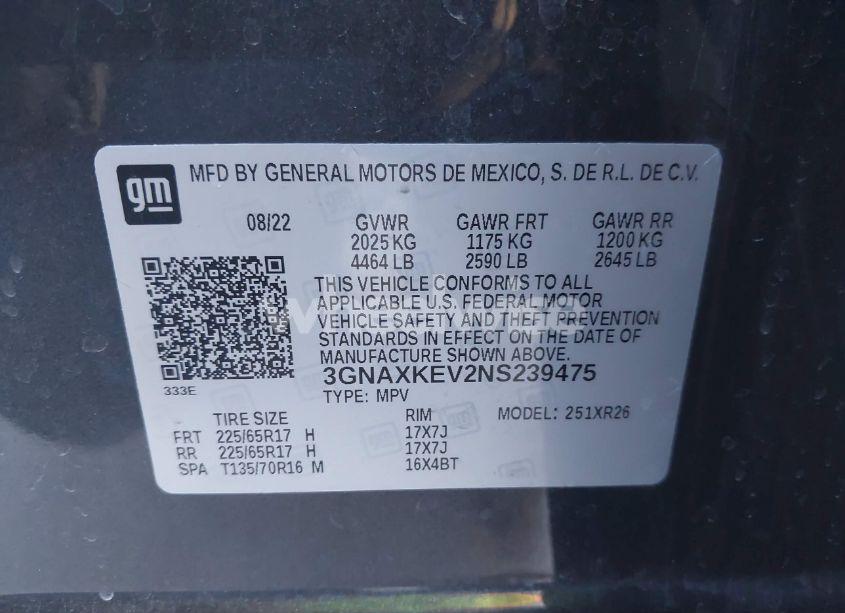 Photo 9 of 2022 Chevrolet Equinox FWD LT (VIN 3GNAXKEV2NS239475)