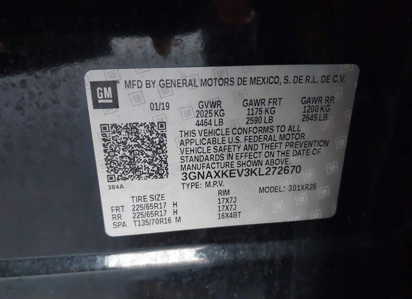 Photo 9 of 2019 Chevrolet Equinox LT (VIN 3GNAXKEV3KL272670)